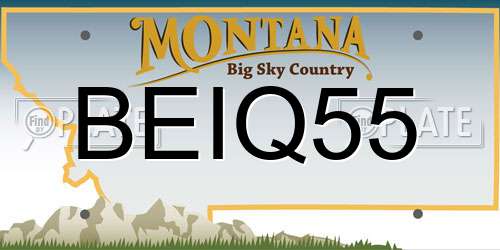 BEIQ55 Montana License Plate