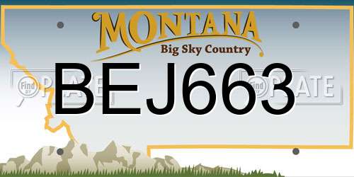 BEJ663 Montana License Plate