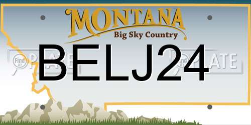 BELJ24 Montana License Plate