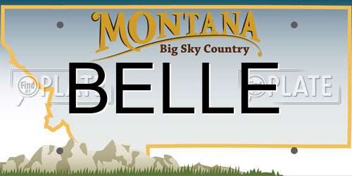 BELLE Montana License Plate
