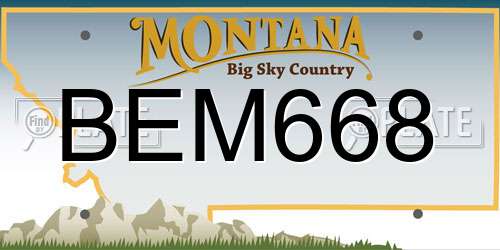 BEM668 Montana License Plate