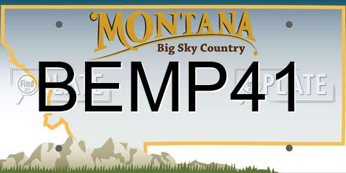 BEMP41 Montana License Plate