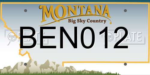 BEN012 Montana License Plate