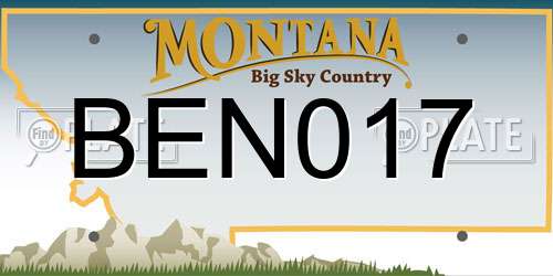 BEN017 Montana License Plate