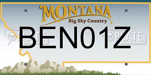 BEN01Z Montana License Plate