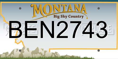 BEN2743 Montana License Plate