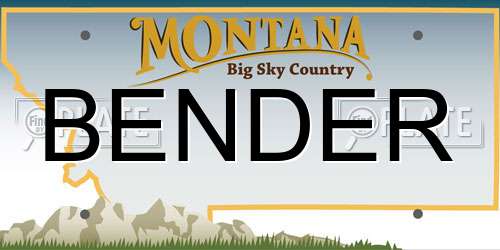 BENDER Montana License Plate