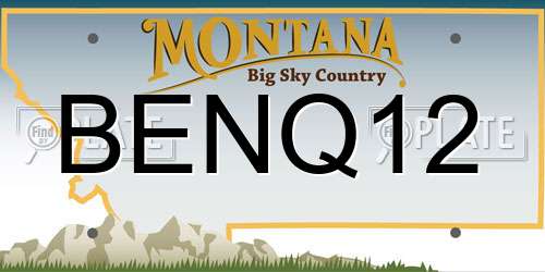 BENQ12 Montana License Plate