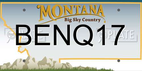 BENQ17 Montana License Plate