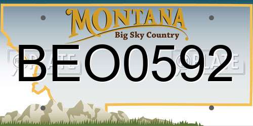 BEO0592 Montana License Plate