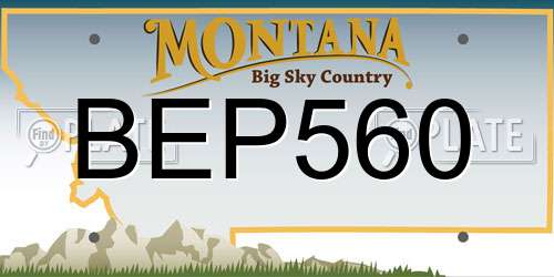 BEP560 Montana License Plate