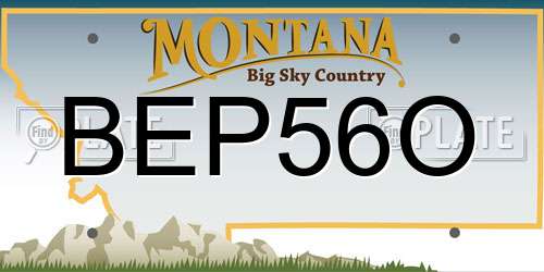 BEP56O Montana License Plate