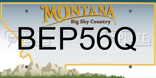BEP56Q Montana License Plate