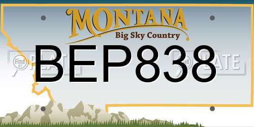BEP838 Montana License Plate