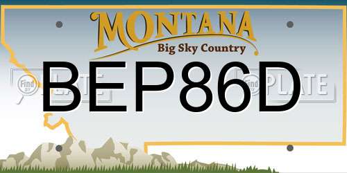 BEP86D Montana License Plate