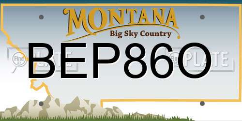 BEP86O Montana License Plate