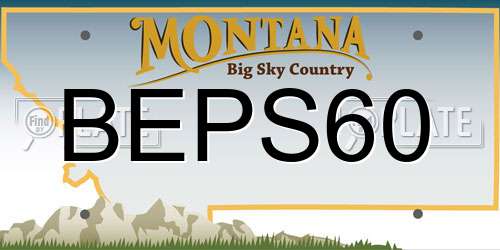 BEPS60 Montana License Plate