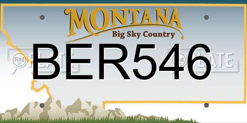 BER546 Montana License Plate