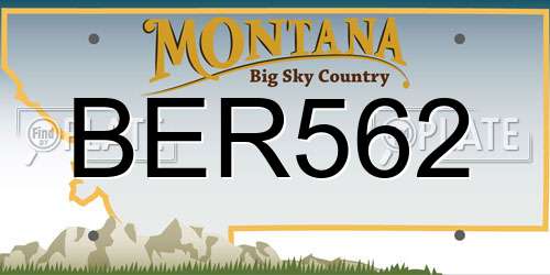 BER562 Montana License Plate
