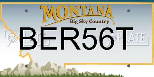 BER56T Montana License Plate