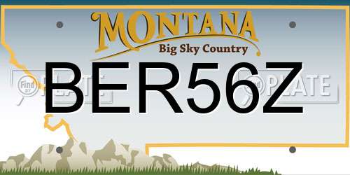 BER56Z Montana License Plate