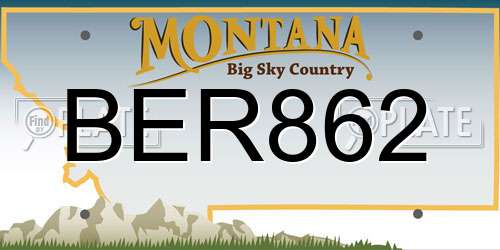 BER862 Montana License Plate