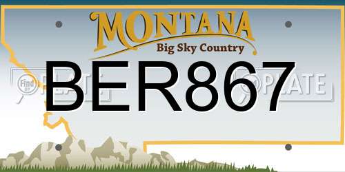 BER867 Montana License Plate