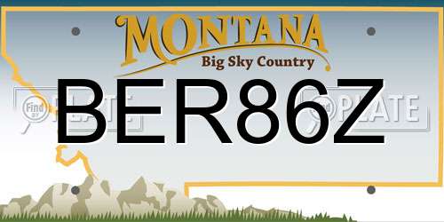 BER86Z Montana License Plate