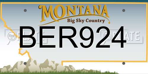 BER924 Montana License Plate