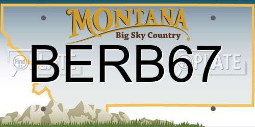 BERB67 Montana License Plate