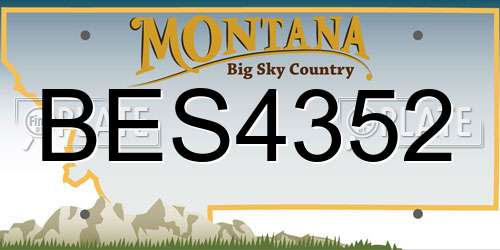 BES4352 Montana License Plate