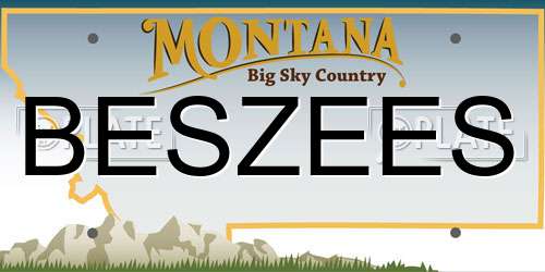 BESZEES Montana License Plate