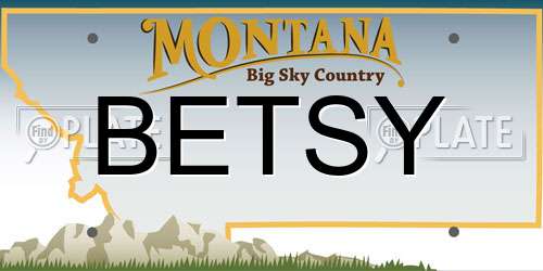 BETSY Montana License Plate