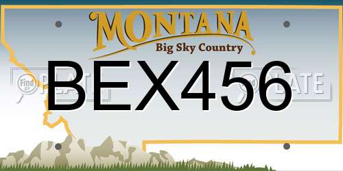 BEX456 Montana License Plate