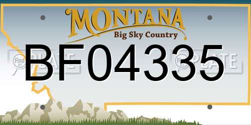 BF04335 Montana License Plate