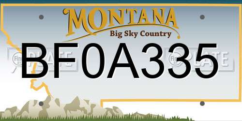 BF0A335 Montana License Plate