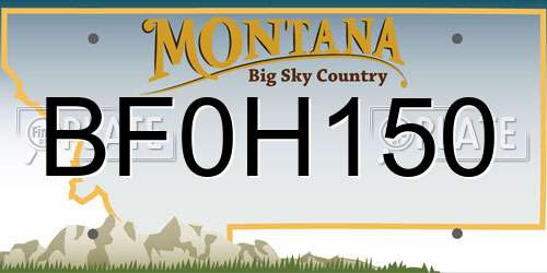 BF0H150 Montana License Plate