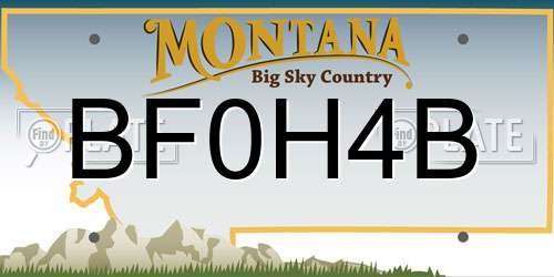BF0H4B Montana License Plate