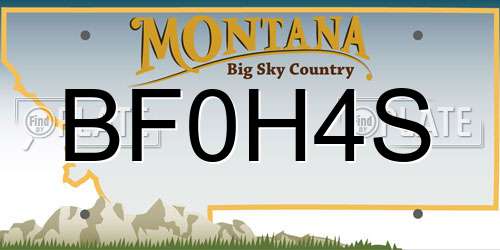 BF0H4S Montana License Plate