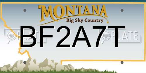 BF2A7T Montana License Plate