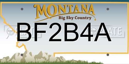 BF2B4A Montana License Plate