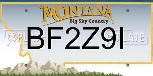 BF2Z9I Montana License Plate