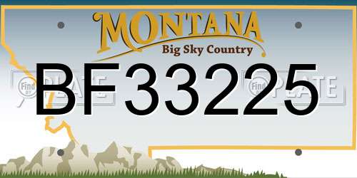 BF33225 Montana License Plate