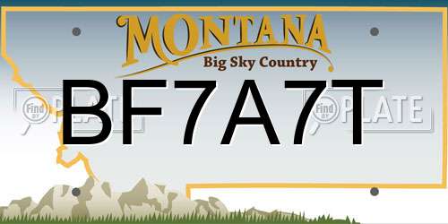 BF7A7T Montana License Plate