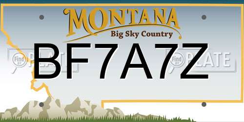 BF7A7Z Montana License Plate