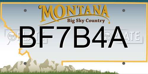 BF7B4A Montana License Plate