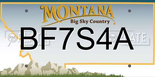 BF7S4A Montana License Plate