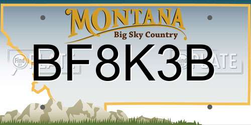BF8K3B Montana License Plate