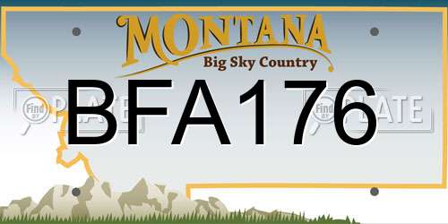 BFA176 Montana License Plate