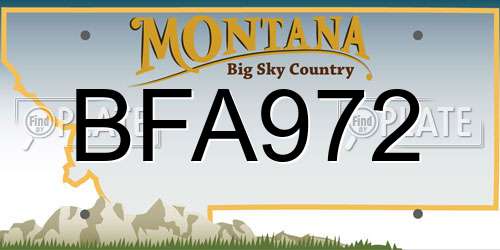 BFA972 Montana License Plate